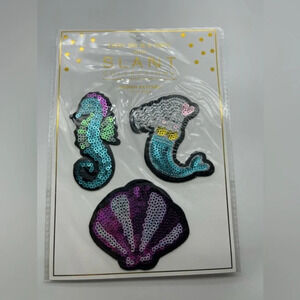Shell Mermaid Sequined Patches, Set of 3, NWT